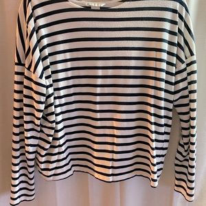 Navy and white cropped long sleeve